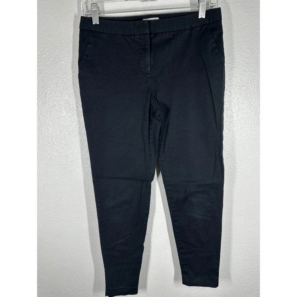Halogen Taylor Fit Pants Womens 4 Black Ankle Tapered Twill Dress Work‎ Office